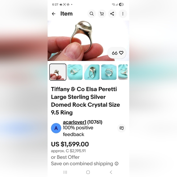 Tiffany Cabochon Rock Crystal Domed Ring - Picture 10 of 11